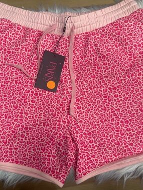 Paris Hilton Hot Pink Leopard Print Athletic Shorts
